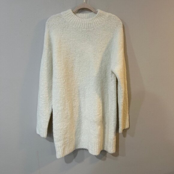 NWT English Factory White Ivory Crewneck Sweater Mini Dress Women’s Size Medium - Picture 2 of 5